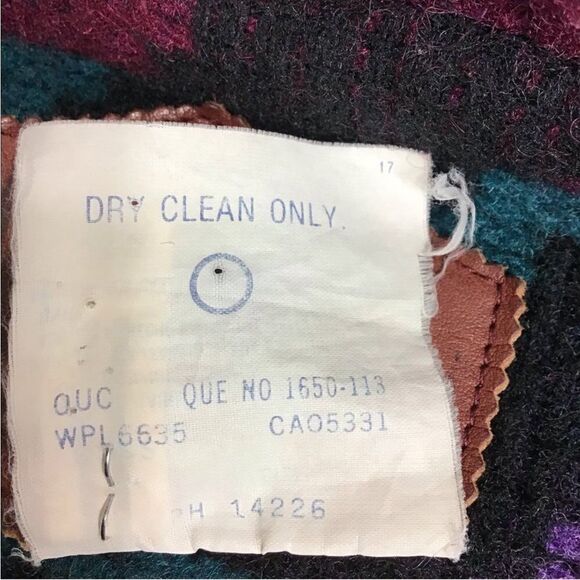 Woolrich Black Longline Aztec Print Hooded Overcoat Size Medium Made In USA - Picture 13 of 13